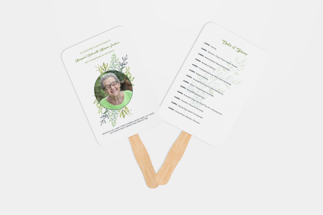 Modello personalizzato per ventaglio funebre - Mantieni i ricordi vicini 1002