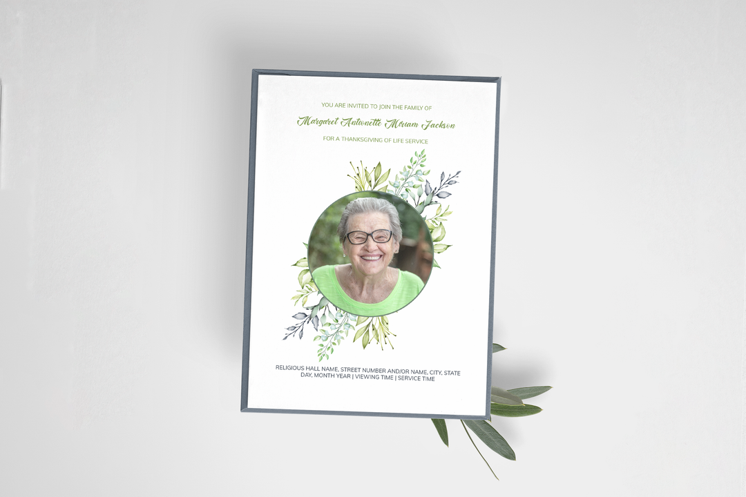 Anpassbare digitale Beerdigungseinladungsvorlage 1002