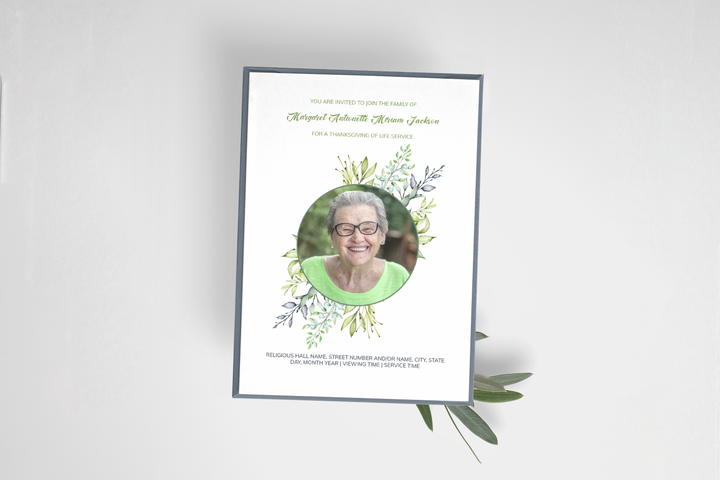 Anpassbare digitale Beerdigungseinladungsvorlage 1002