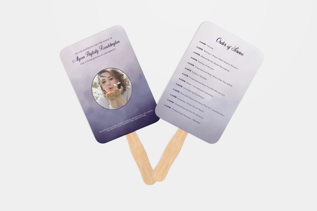 Modello personalizzato per ventaglio funebre - Mantieni i ricordi vicini 1004