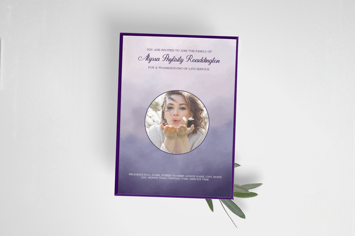 Plantilla de invitación para funeral digital personalizable 1004