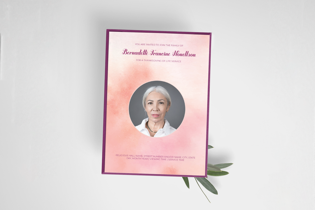 Anpassbare digitale Beerdigungseinladungsvorlage 1005