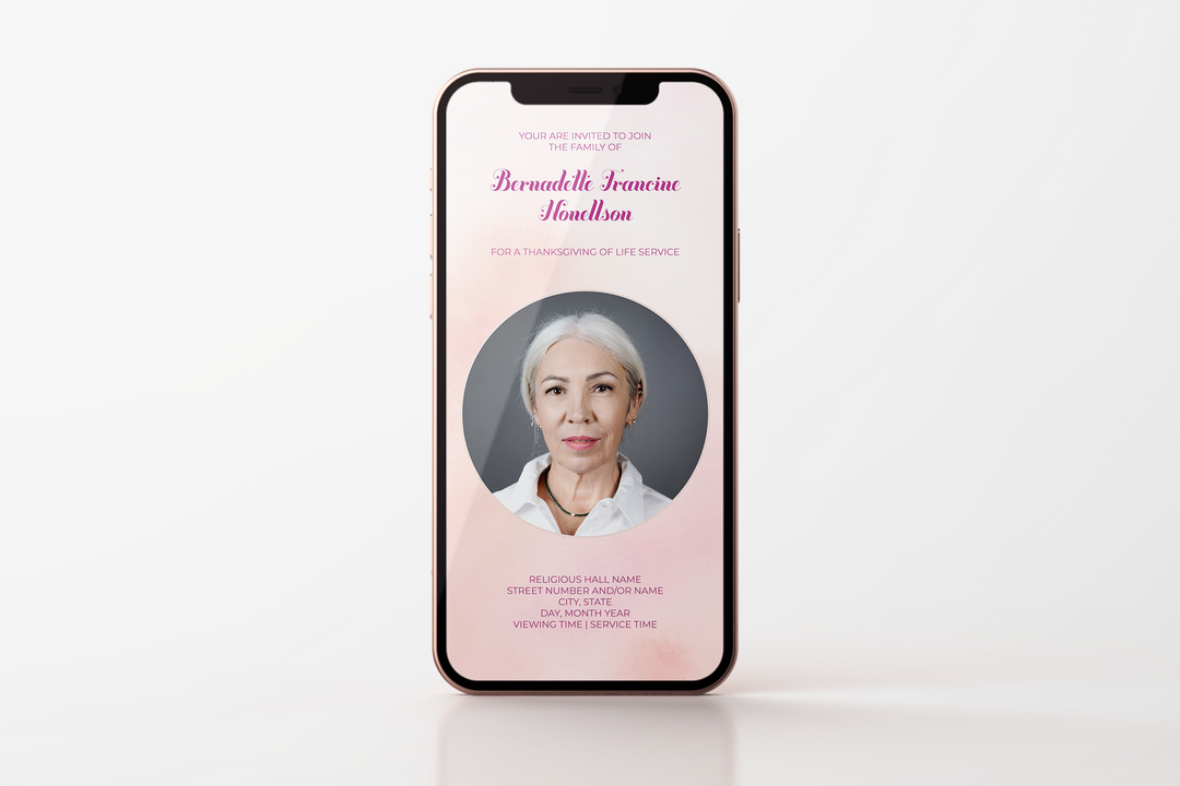 Anpassbare digitale Beerdigungseinladungsvorlage 1005