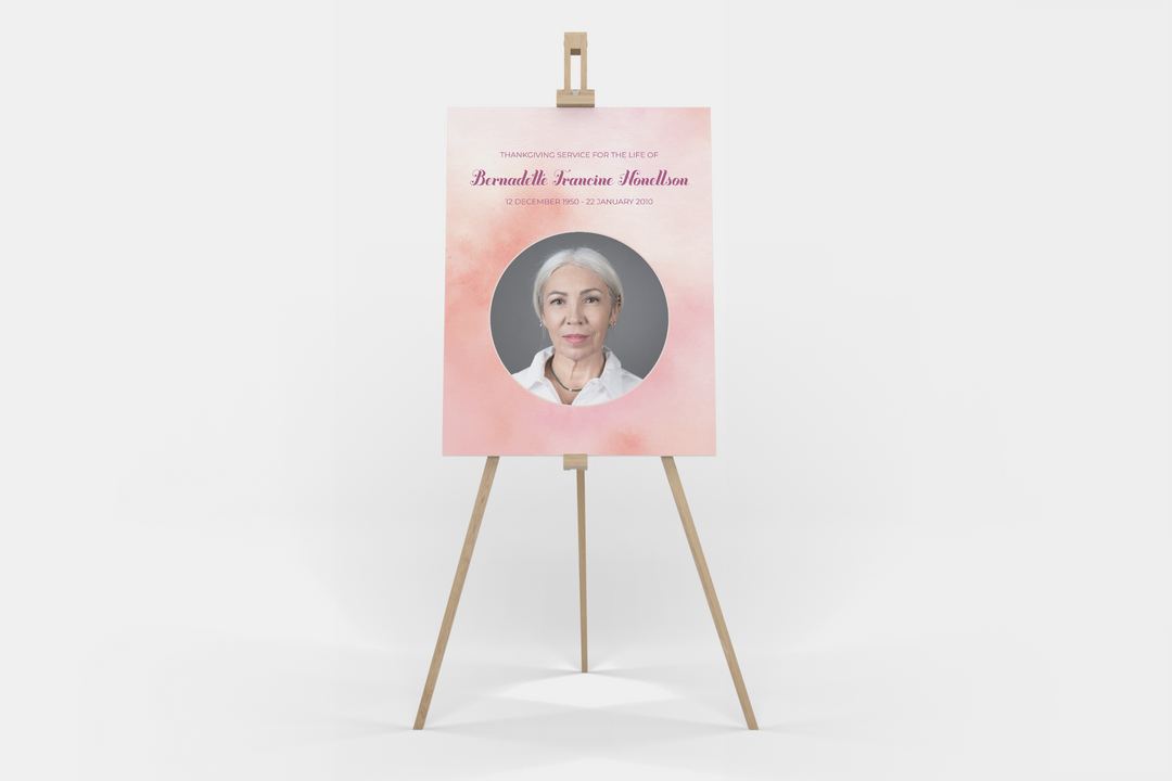 Cree un cartel de bienvenida personalizado para funeral/monumento con nuestra plantilla digital: personalícelo con la foto y el texto de su ser querido 1005