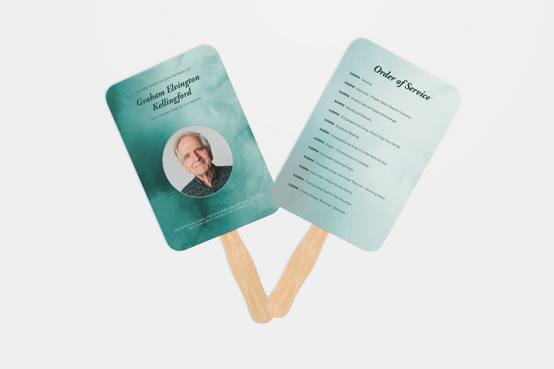 Modello personalizzato per ventaglio funebre - Mantieni i ricordi vicini 1006