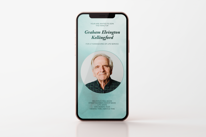Anpassbare digitale Beerdigungseinladungsvorlage 1006