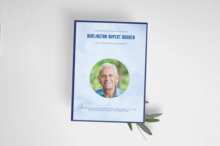 Blue Sky Funeral Invitation Template