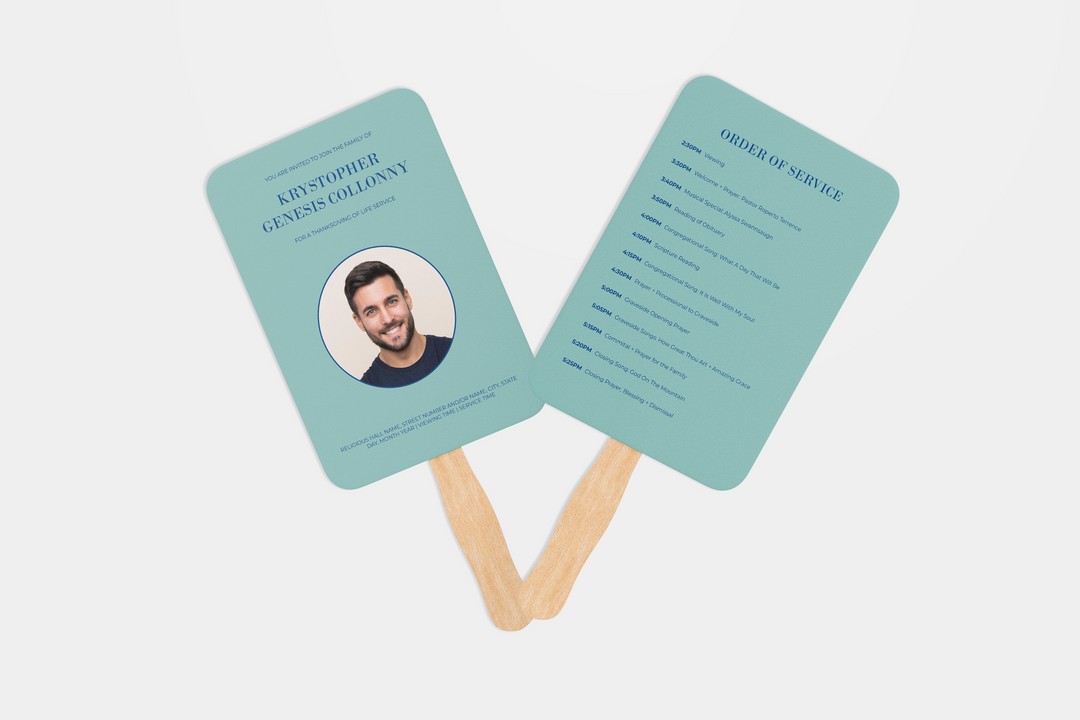 Modello personalizzato per ventaglio funebre - Mantieni i ricordi vicini 1008