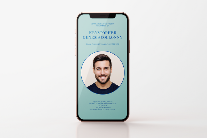 Plantilla de invitación para funeral digital personalizable 1008
