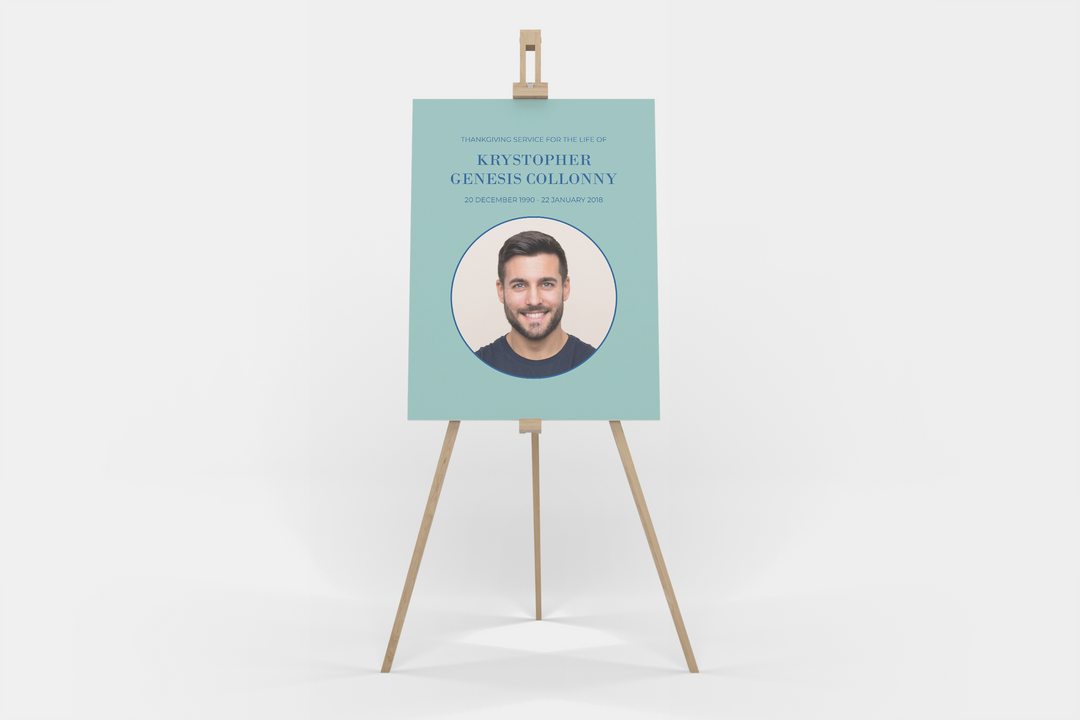 Cree un cartel de bienvenida personalizado para funeral/memoria con nuestra plantilla digital: personalícelo con la foto y el texto de su ser querido 1008
