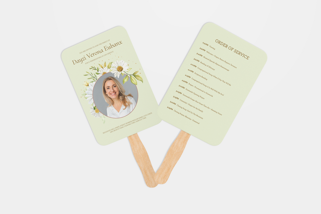 Modello personalizzato per ventaglio funebre - Mantieni i ricordi vicini 1010