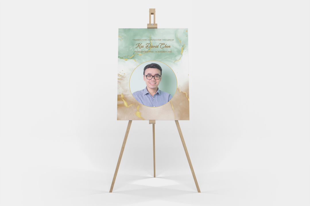 Cree un cartel de bienvenida personalizado para funeral/monumento con nuestra plantilla digital: personalícelo con la foto y el texto de su ser querido 1011