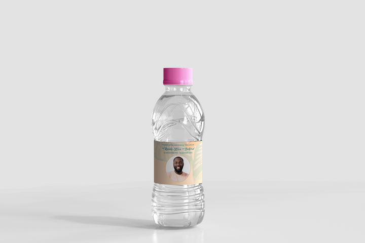 Etiquetas personalizables para botellas de agua para funeral/memorial: cree un tributo personalizado con nuestra plantilla digital 1012