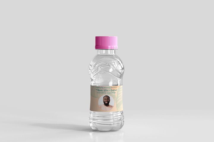 Etiquetas personalizables para botellas de agua para funeral/memorial: cree un tributo personalizado con nuestra plantilla digital 1012