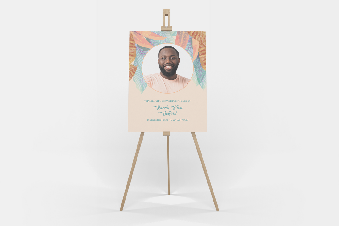Cree un cartel de bienvenida personalizado para funeral/monumento con nuestra plantilla digital: personalícelo con la foto y el texto de su ser querido 1012