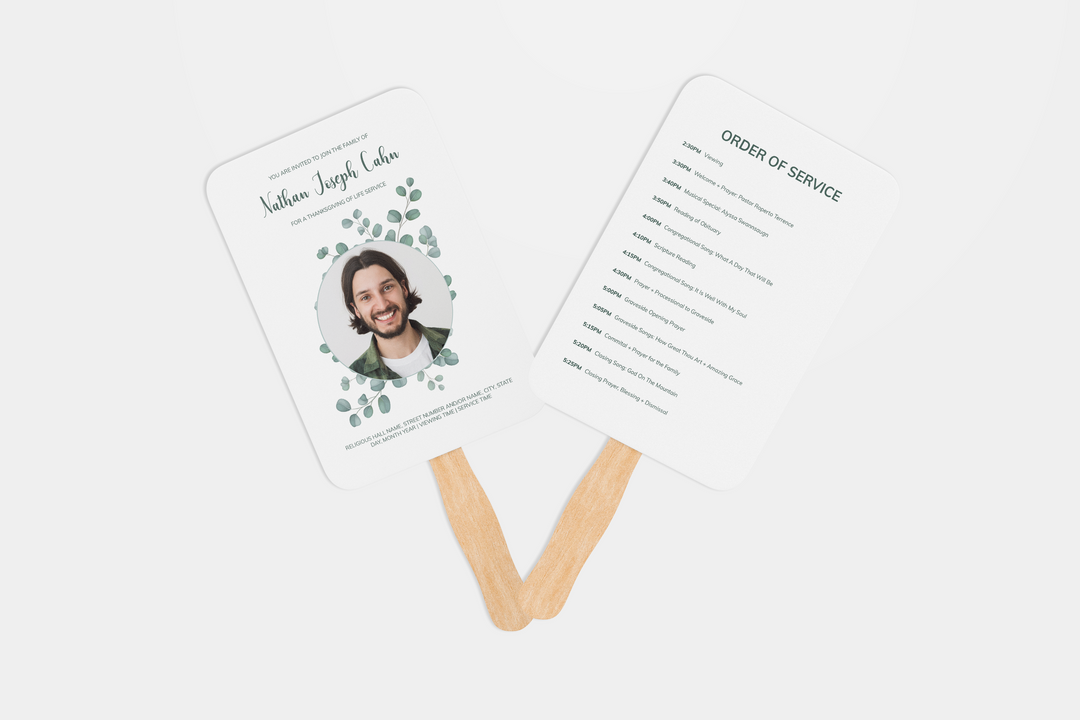 Modello personalizzato per ventaglio funebre - Mantieni i ricordi vicini 1014