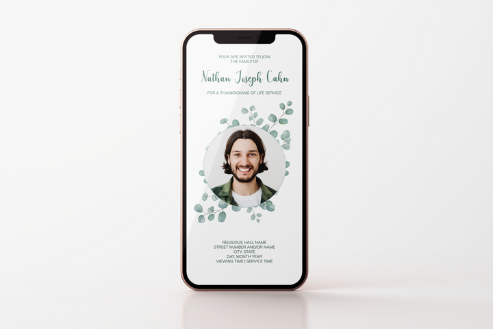 Anpassbare digitale Beerdigungseinladungsvorlage 1014