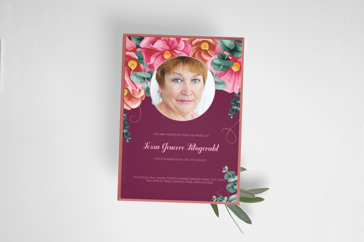 Anpassbare digitale Beerdigungseinladungsvorlage 1016