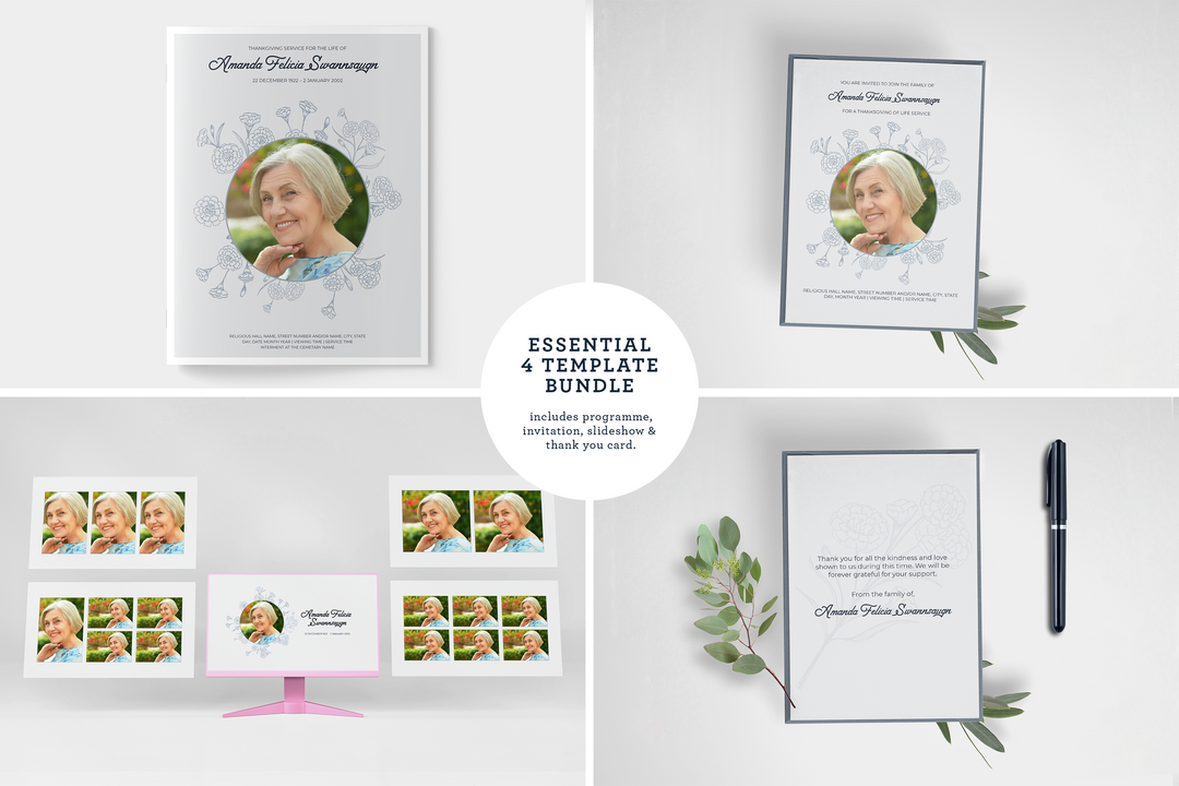 Silver Commercial License Funeral Template Package