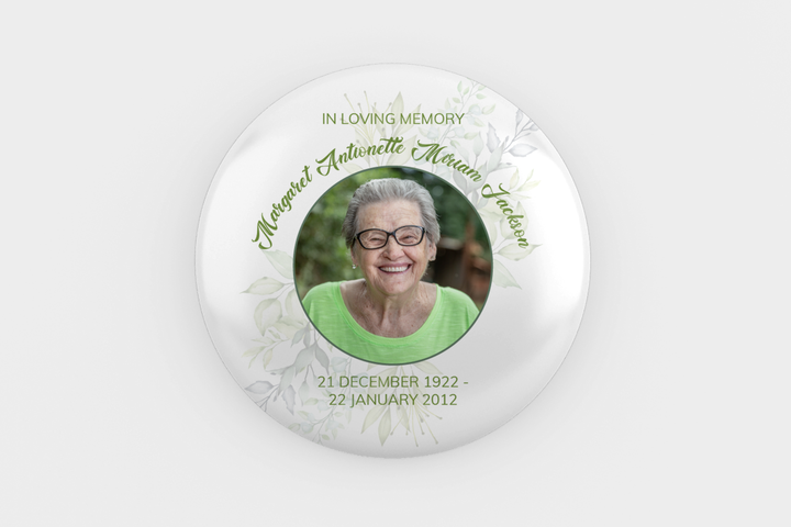 Greenery Button Pin Template