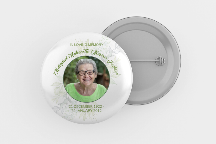 Greenery Button Pin Template