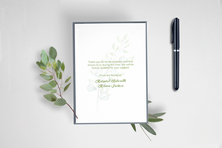 Greenery Thank You Card Templates