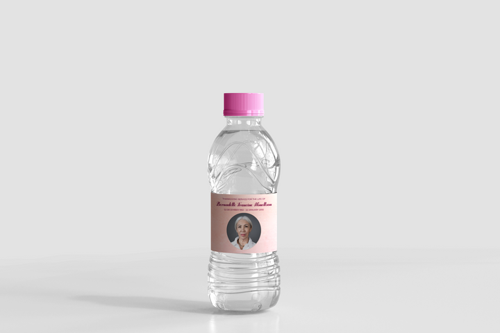 Pink Cloud Water Bottle Label Template