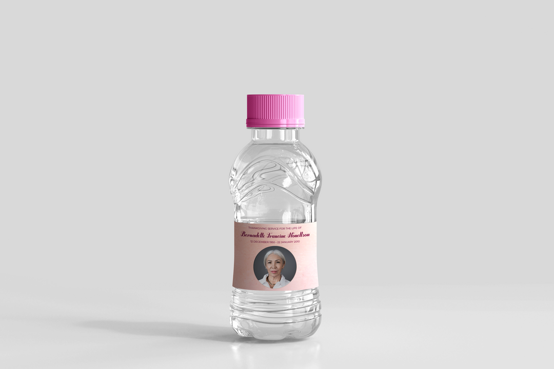 Pink Cloud Water Bottle Label Template