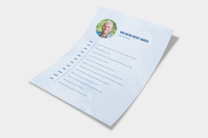 Blue Sky Life Timeline Obituary Template