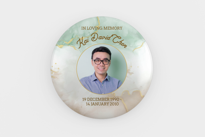 Plantilla digital personalizable de pin conmemorativo o funerario para honrar el legado de su ser querido 1011