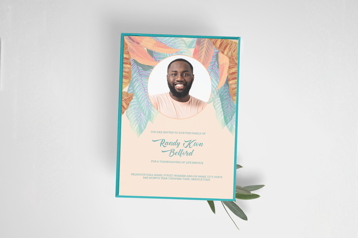 Vibrant Leaf Funeral Invitation Template