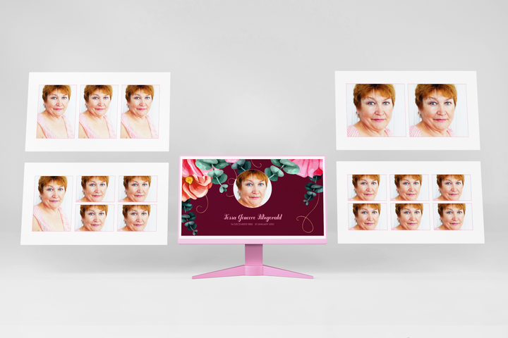 Red and Pink Floral Slideshow Template