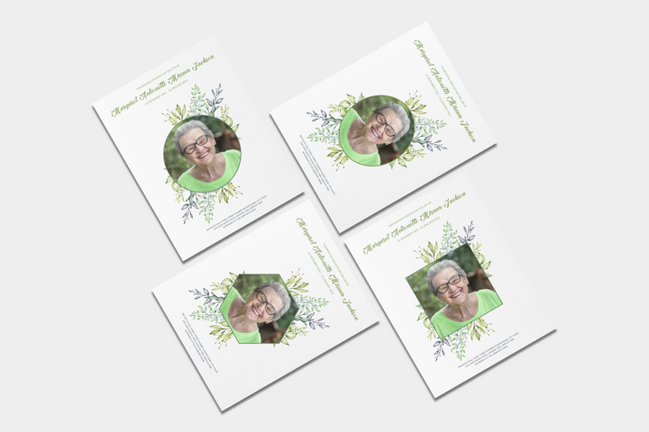 Greenery Funeral Program Template 4-Page Large