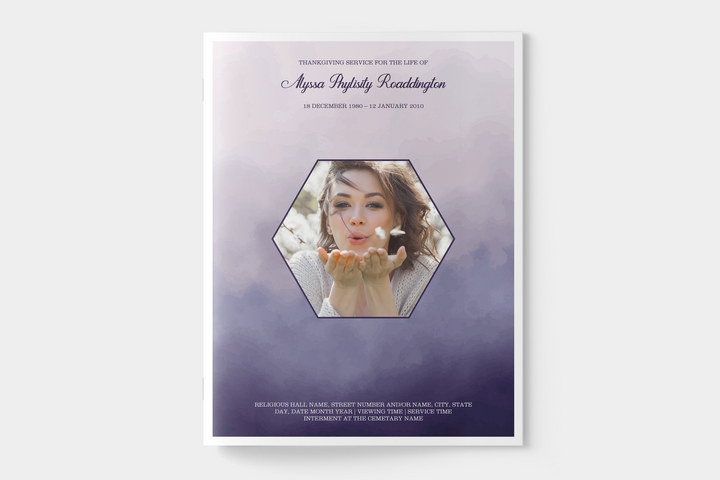 Personalized Large 4-Page Funeral Program Template - A Lasting Tribute 1004