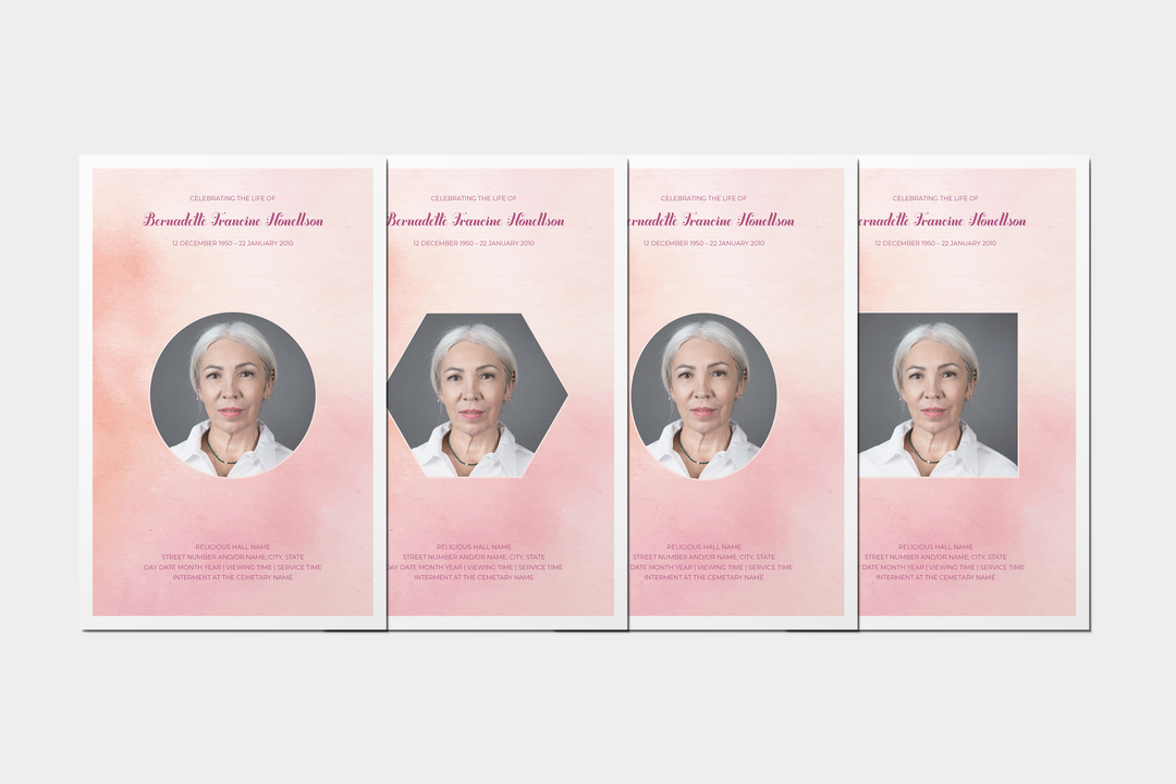 Paquete de plantillas funerarias y conmemorativas personalizables: programa pequeño de 4 páginas, presentación de diapositivas, invitaciones y tarjetas de agradecimiento: cree un tributo personalizado para honrar la vida y el legado de su ser querido 1005