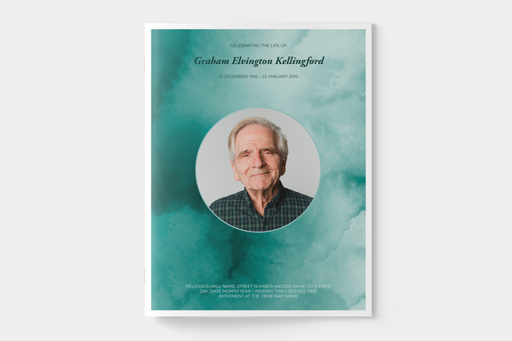 Plantilla personalizada de programa funerario de 12 páginas: un tributo significativo 1006