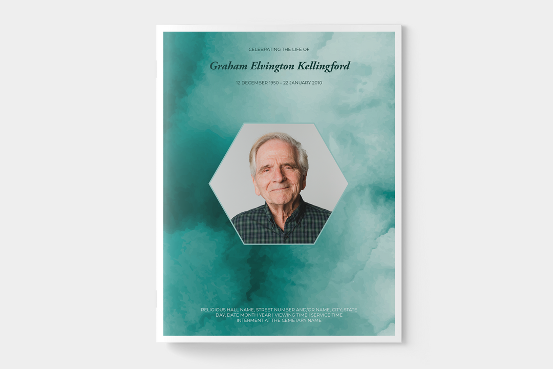 Plantilla personalizada de programa funerario de 12 páginas: un tributo significativo 1006