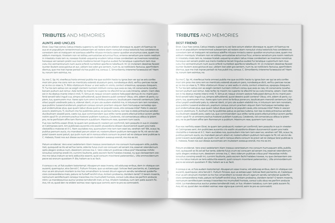 Plantilla personalizada de programa funerario de 12 páginas: un tributo significativo 1006
