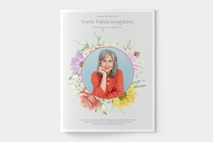 Plantilla personalizada de programa funerario de 12 páginas: un tributo significativo 1009