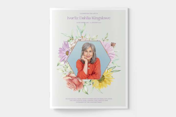 Plantilla personalizada de programa funerario de 12 páginas: un tributo significativo 1009