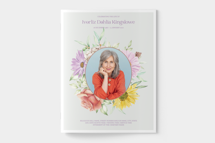 Plantilla personalizada de programa funerario de 12 páginas: un tributo significativo 1009
