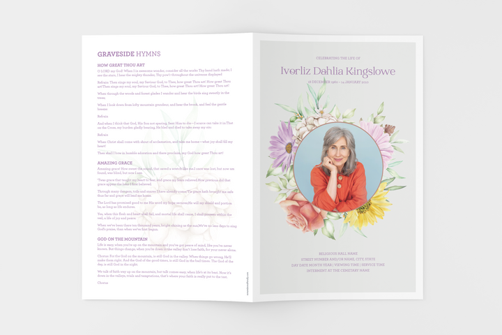 Pacchetto di modelli personalizzabili per funerali e commemorazioni: piccolo programma di 4 pagine, presentazione, inviti e biglietti di ringraziamento - Crea un tributo personalizzato per onorare la vita e l'eredità della persona amata 1009