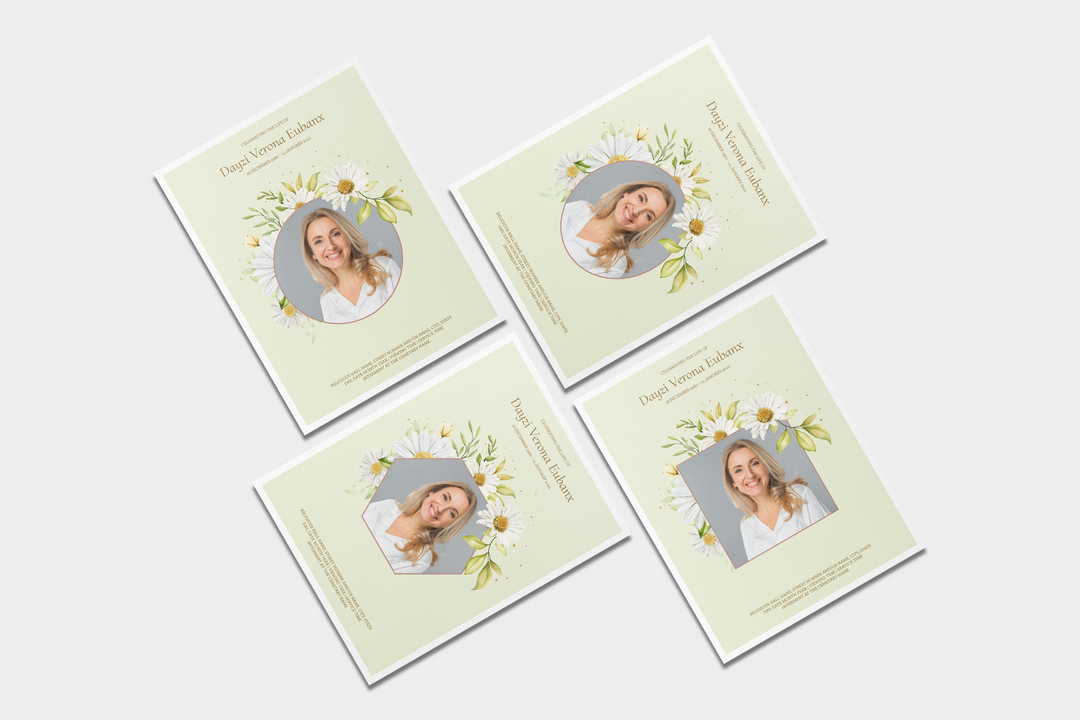 Personalisierte große 4-seitige Bestattungsprogrammvorlage – A Lasting Tribute 1010