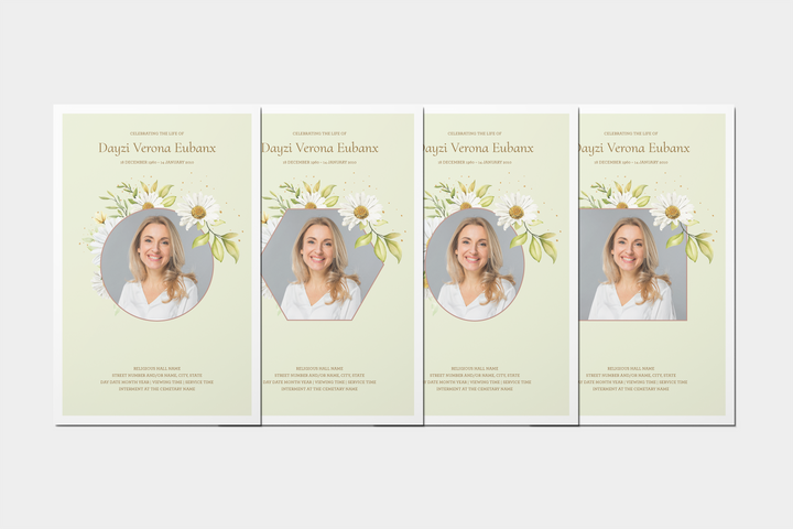 Paquete de plantillas funerarias y conmemorativas personalizables: programa pequeño de 8 páginas, presentación de diapositivas, invitaciones y tarjetas de agradecimiento: cree un tributo personalizado para honrar la vida y el legado de su ser querido 1010
