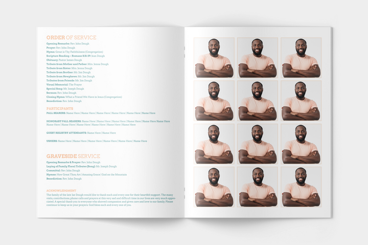 Vibrant Leaf Funeral Program Template 4-Page Large