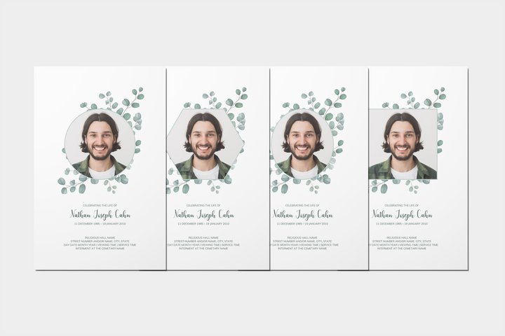Cree un pequeño programa funerario/conmemorativo personalizado de 8 páginas con nuestra plantilla digital imprimible: honre la memoria de su ser querido con un homenaje reflexivo 1014