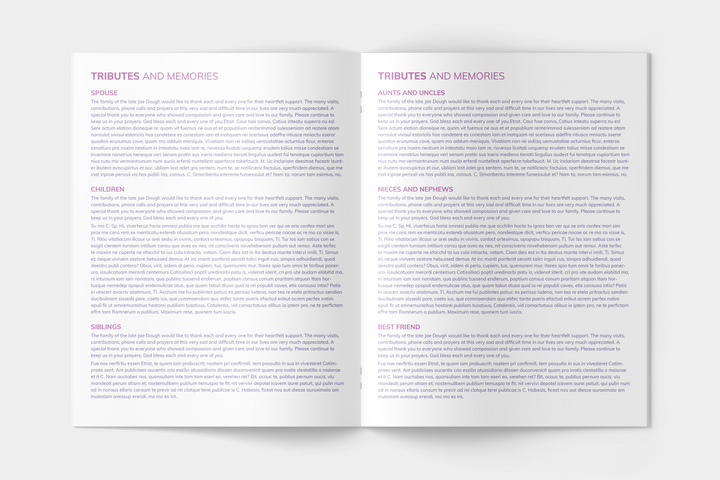 Lush Succulent Funeral Program Template 8-Page Large